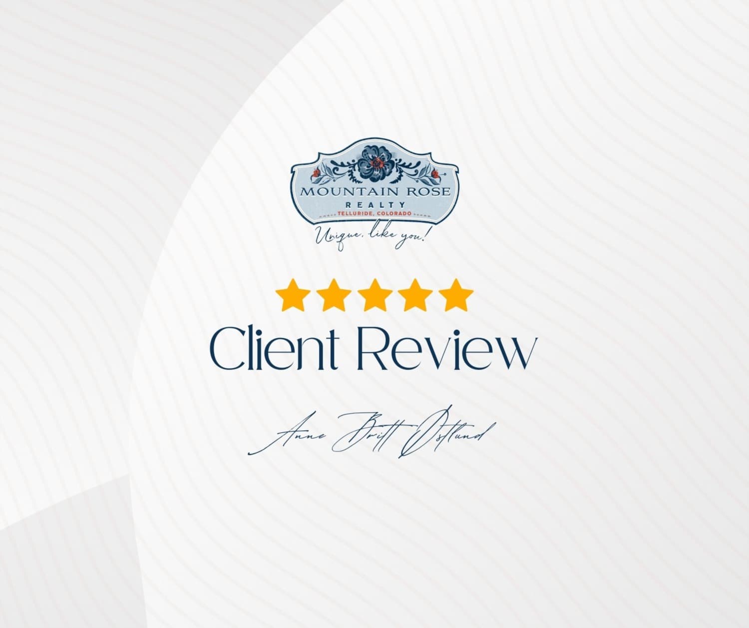 Another Happy 'Mountain Rose Realty' Client!