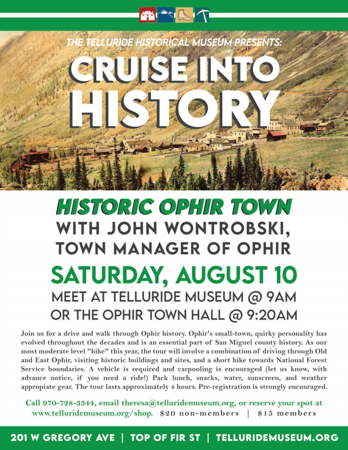 Cruise into History: Historic Ophir Town with John Wontrobski