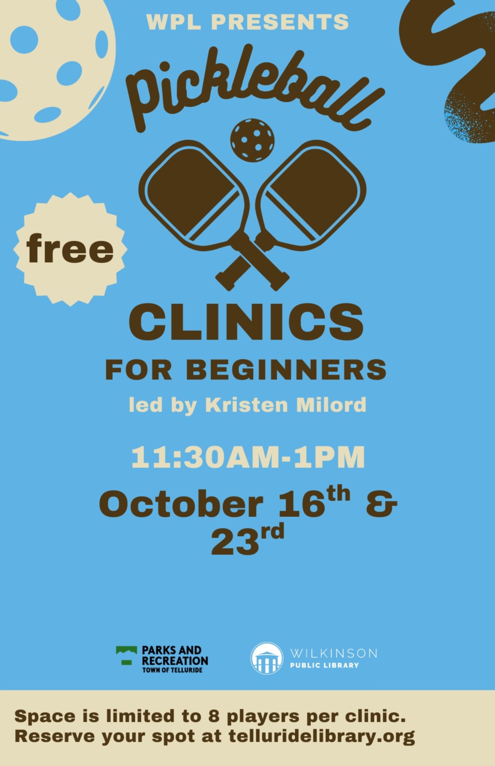 Pickleball for Beginners: Join the Fun at Telluride’s Wilkinson Public Library