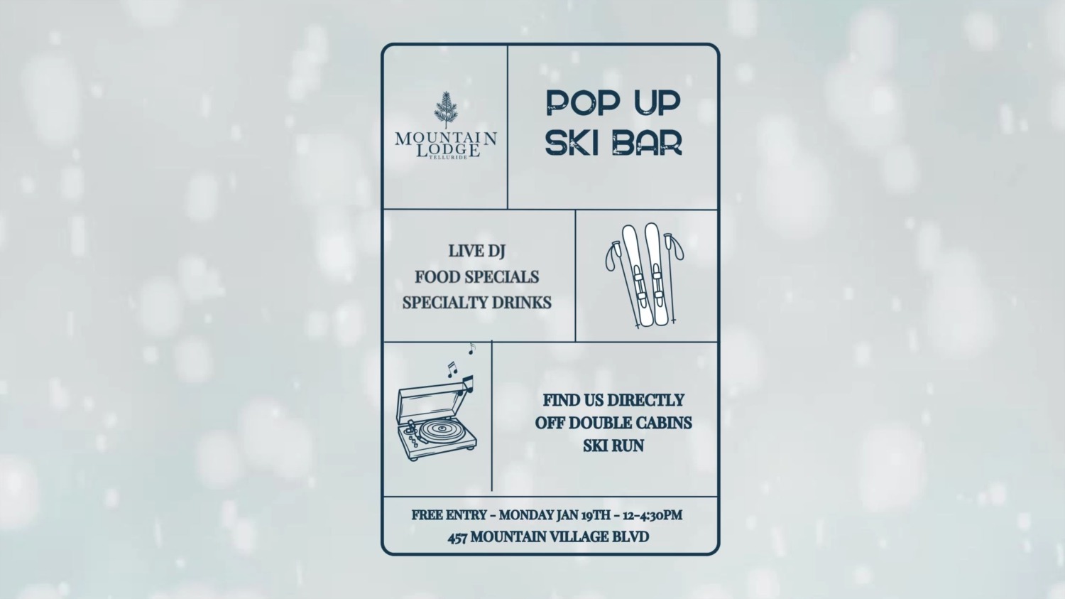 Ski, Sip, and Savor at the Mountain Lodge Pop-Up Ski Bar